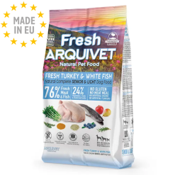 Arquivet Fresh Senior Light Semi Moist Komplet Hunde Foder, Kalkun & Hvidfisk 2,5 kg, EU