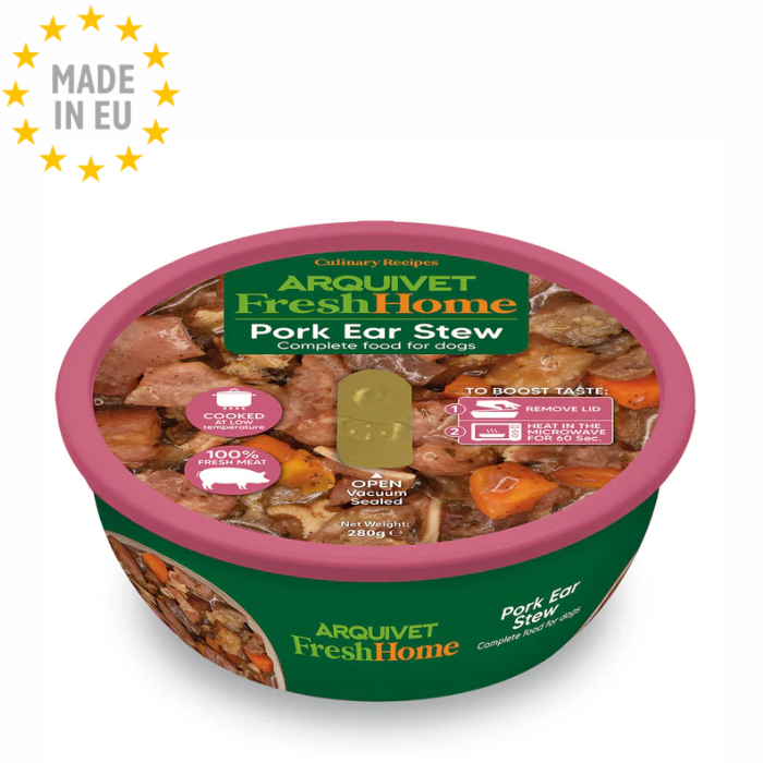 Arquivet Fresh Stew Komplet Kornfri Vådfoder Måltid til Hund, Griseøre, 280g, EU