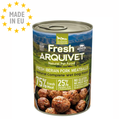 Arquivet Friske Iberisk Pork kødboller Vådfoder til Hund, Svin & Kylling 400g, EU