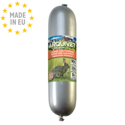 Arquivet Natural Vådfoder Pølse Hund, Kanin & Grønsager 500g, EU