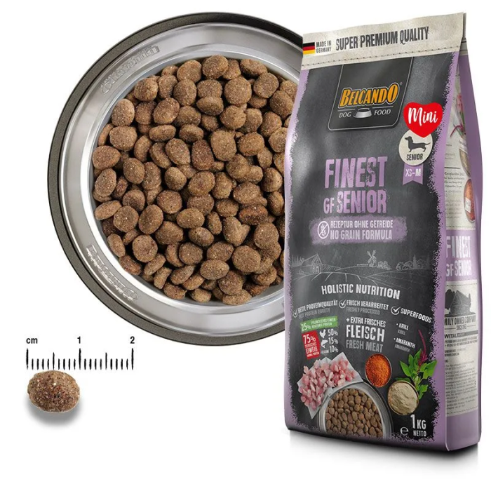 Belcando Kvalitets Hundefoder Tørfoder Kornfri Finest GF Senior, Kylling & Fisk - Fra EU