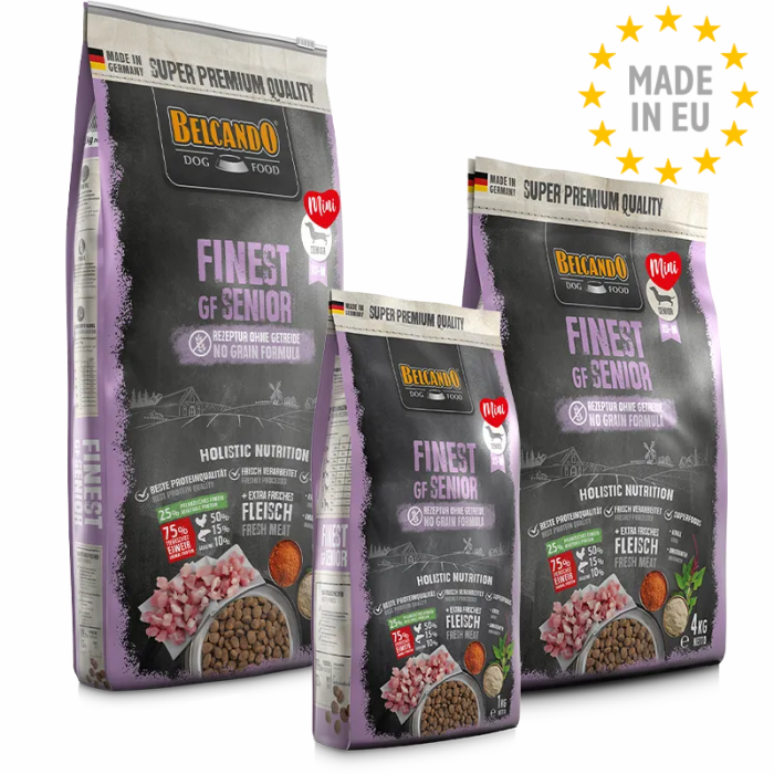 Belcando Kvalitets Hundefoder Tørfoder Kornfri Finest GF Senior, Kylling & Fisk - Fra EU