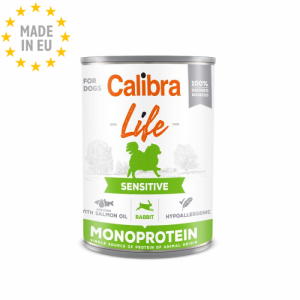 Calibra Dog Life Adult Monoprotein Sensitive Kanin Vådfoder til Hund, 400g, EU