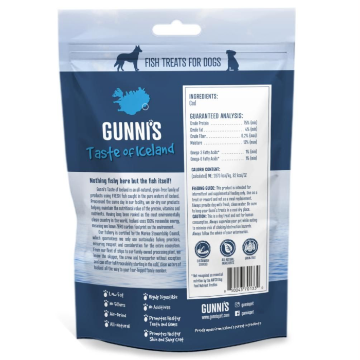 Gunnis Cod Chewy Sticks, Hårde Tyggepinde Torsk 90g 3stk, EU