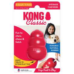 Kong Classic Rød XS Slidstærkt Hundelegetøj 6 cm