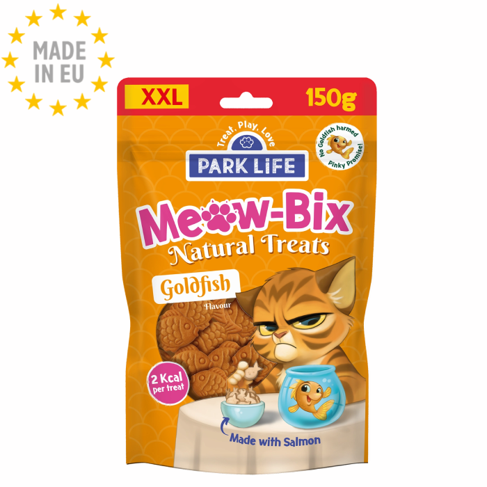 Park life - Meow-Bix Goldfish 100 % naturlig Kornfri Godbid til Kat, Laks, 150g EU