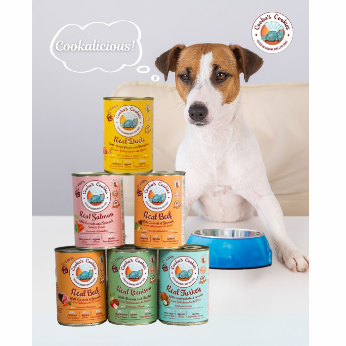 Real Turkey - Naturlig Monoprotein Vådfoder til Hund, Kalkun 400g, Cooka's Cookies, EU - Billede 4