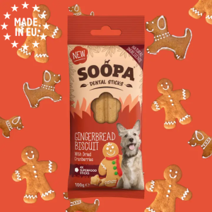 Soopa Dental Sticks Gingerbread Biscuits Vegansk, 100g (4x25g), EU