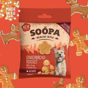 Soopa Healty Bites, Kornfri Gingerbread Biscuits Godbid Vegansk 50g, EU