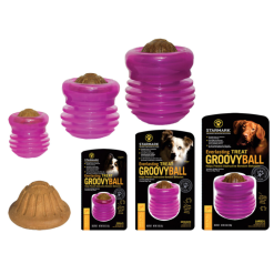 Starmark Groovy Ball Lila Slow feeder Slidstærkt Aktivitetslegetøj Lilla, S/M/L