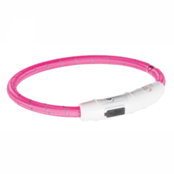 Trixie USB Flash lysring hundehalsbånd LED, Genopladelig, Grøn, Orange, Pink - S-XL