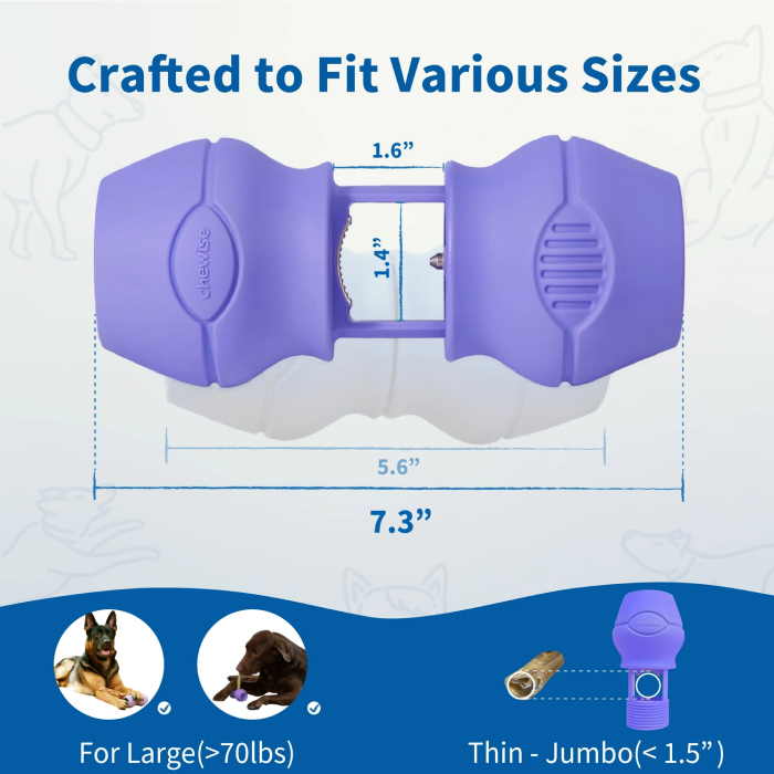 Chewise Snack‑Holder – Sikker tyggetid til Kødben Slidstærkt, Lilla X-Large - Billede 4