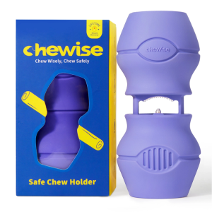 Chewise Snack‑Holder – Sikker tyggetid til Kødben Slidstærkt, Lilla X-Large