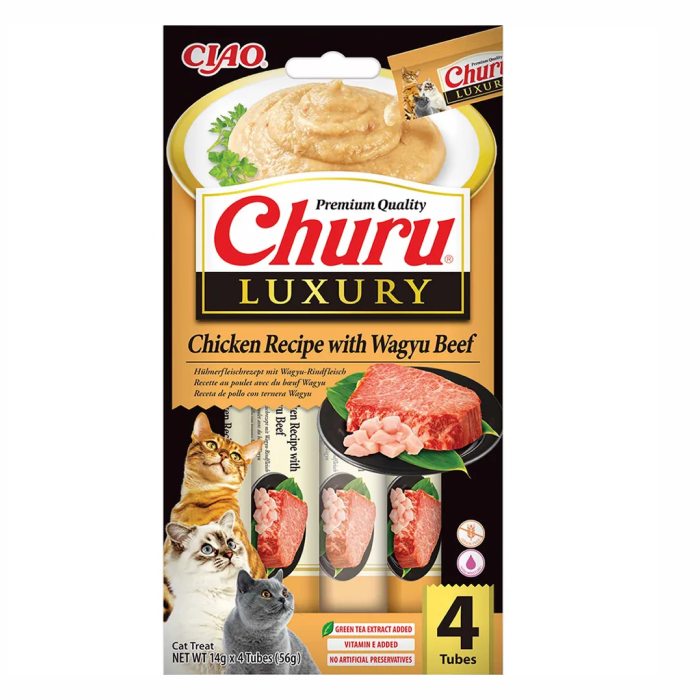 Churu Luxury Chicken With Wagyu OkseCremet snack til Kat, 56g,