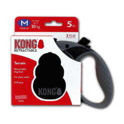 Kong Retractable Leash - Terrain Sort M Hunde line/ Snor, M, 5 M, Max 30 kg, Sort