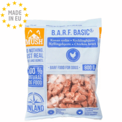 MUSH BARF Basic Kyllingehjerter Naturlig Hundefoder 800g, EU