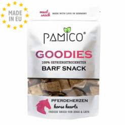 Pomico Frysetørret Heste hjerte- Dry Barf Snack For Hunde & Katte, 59g, EU