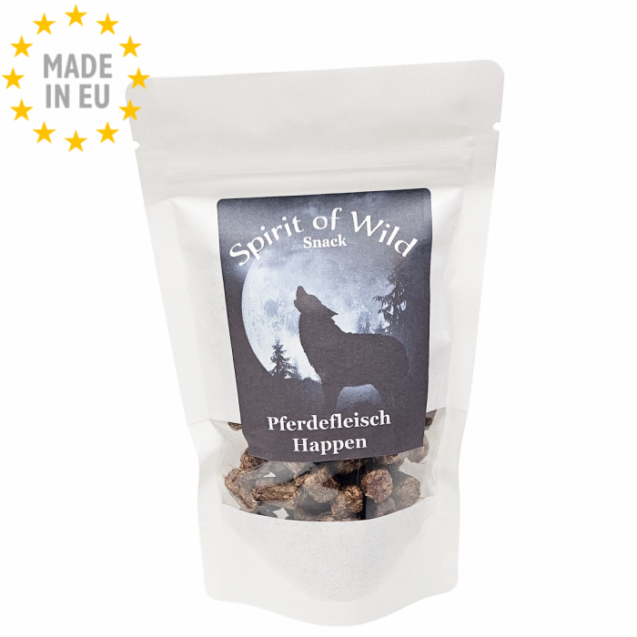 Spirit of Wild Mono protein Tørret Godbid til hund 100 % Hest ,100g, EU