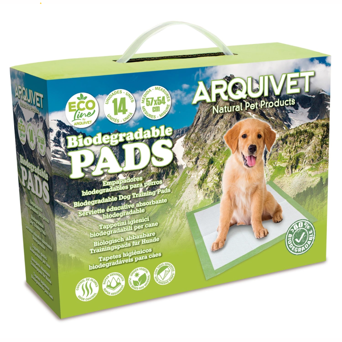 Arquivet Bionedbrydelige Tisseunderlag til Hvalp, 57x54 cm, 1 kasse (14 stk) - Billede 2