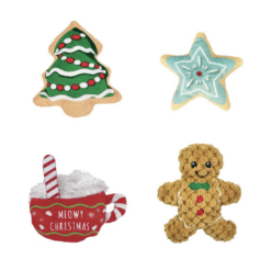 KONG Holiday Scrattles Cafe Bamse Catnip til Kat, 7,5x7,5 cm, Ass model