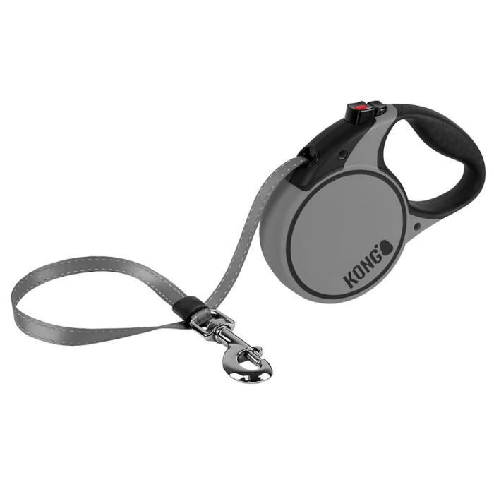 Kong Retractable Leash - Terrain Grå Large Hunde line/ Snor, 5 M, Max 50 kg