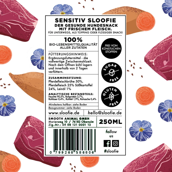 Sloofie Bone Broth Mono protein Hest Naturligt tilskud til Hund Hest, 250 ml, EU - Billede 3