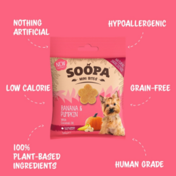 Soopa Healty Bites Mini, Kornfri, Banan & Græskar 50g, EU