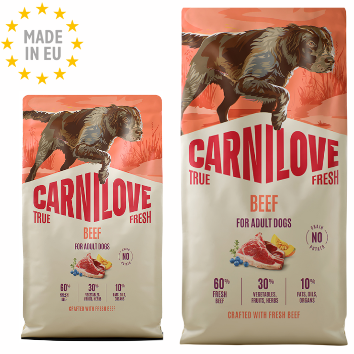 Carnilove True Fresh Kornfri Okse Hunde Foder, EU