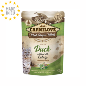 Carnilove Cat Pouch Kornfri vådfoder m. And & catnip 85g, EU
