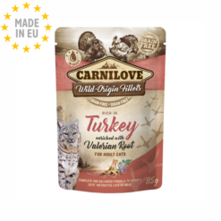 Carnilove Cat Pouch Kornfri vådfoder m. Kalkun & Baldrianrod 85g, EU