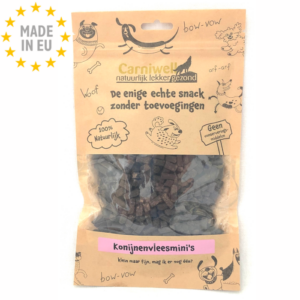 Carniwell Air Dried 100 % Naturlig Godbid til hund Kanin Mini, 200g EU