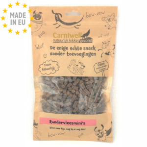 Carniwell Air Dried 100 % Naturlig Godbid til hund Okse Mini , 200g EU