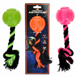 Dog Comets Astrotug Bold m. reb Legetøj til Hund M Ø6cm, Pink/ Orange/Grøn
