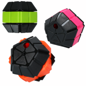 Dog Comets Treat Puzzle Aktivitets Legetøj til Hund Ø10 cm, Grøn/Orange/Pink