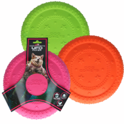 Dog Comets UFO Flyer Frisbee Legetøj til Hund Ø24cm, Grøn/Orange/Pink