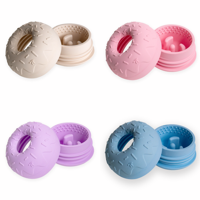 INOOKO - Aktiverings Yoomy Donut Slow feeder Skål til hund Ø11,5 cm - Billede 3