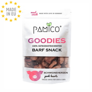 Pamico Frysetørret Grisehjerte Dry Barf Snack For Hunde & Katte, 50g, EU