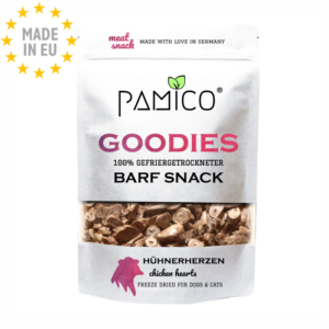 Pamico Frysetørret Kyllinge Hjerter Dry Barf Snack For Hunde & Katte, 50g, EU