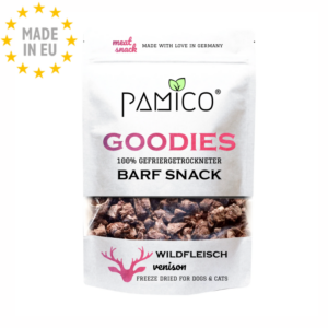 Pamico Frysetørret Vildt kød Dry Barf Snack For Hunde & Katte, 50g, EU