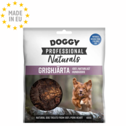 Doggy Professional Naturals 100% Nordisk Grisehjerte100g, EU
