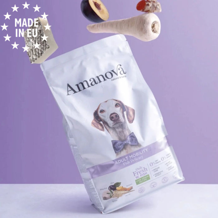 Amanova Delikat Laks Mobility - Kornfrit voksen hundefoder, EU 2kg