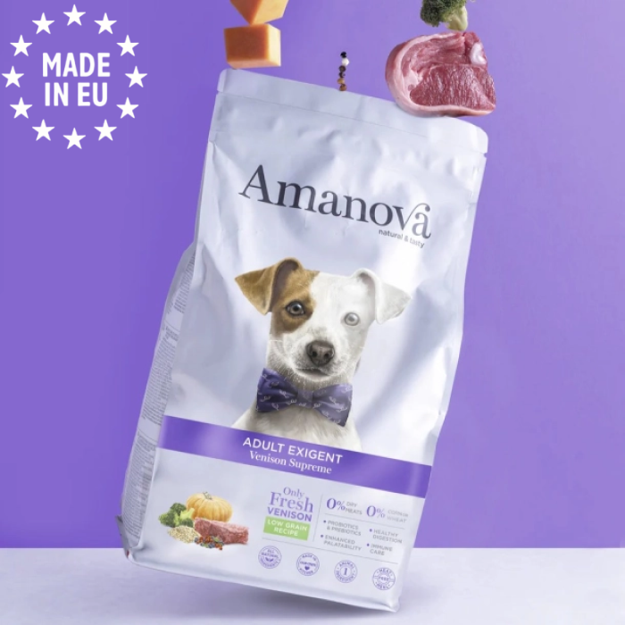 Amanova Eksklusiv Hjort - Kornfrit voksen hundefoder, EU