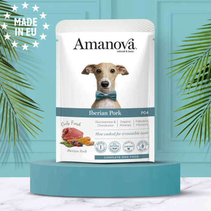 Amanova Iberico Gris Kornfrit vådfoder til voksne hunde 100g, EU