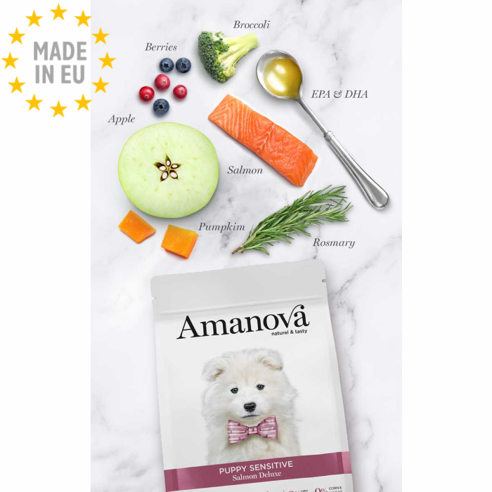 Amanova Luksus Laks Sensitive - Kornfrit hvalpe hundefoder, EU - Billede 2