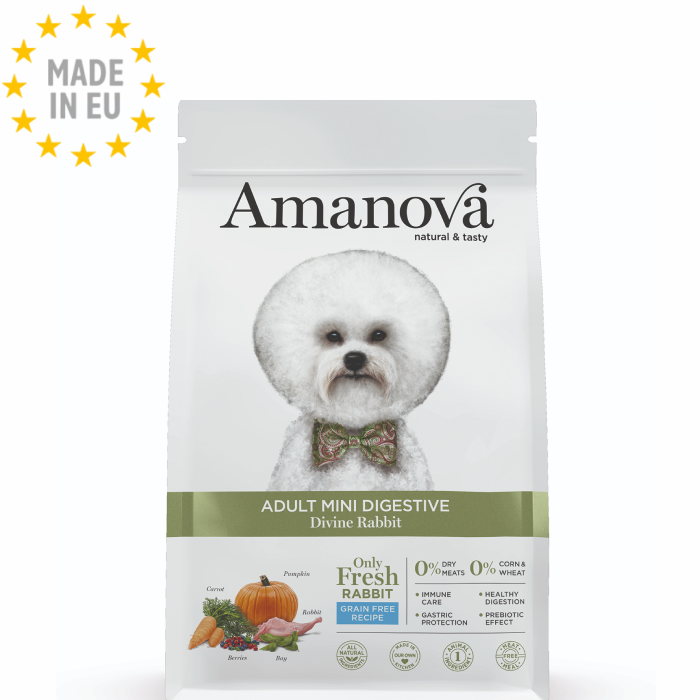 Amanova Mini Kanin Digestive - Kornfrit voksen hundefoder, EU 7kg
