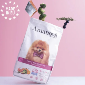 Amanova Mini Luksus Laks Sensitive- Kornfrit voksen hundefoder, EU