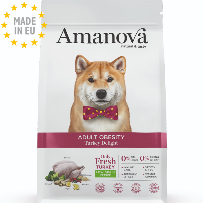 Amanova Obesity Kalkun Delight Kornfrit voksen hundefoder, EU