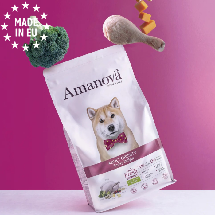 Amanova Obesity Kalkun Delight Kornfrit voksen hundefoder, EU