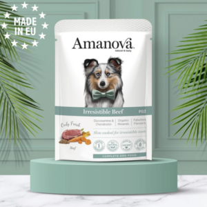 Amanova Saftig Okse Kornfrit vådfoder til voksne hunde 300g, EU