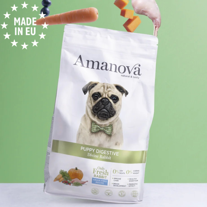 Amanova Skøn Kanin Digestive - Kornfrit hvalpe hundefoder, EU